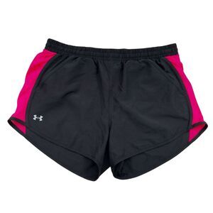 Under Armour Running Shorts Womens Medium Black Lined Loose Gym Training